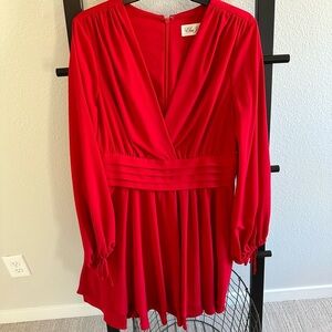 Red long sleeve short dress. Great condition.